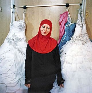 Rana Mokdad, 24, works as an assistant in a beauty salon run by a fellow refugee.