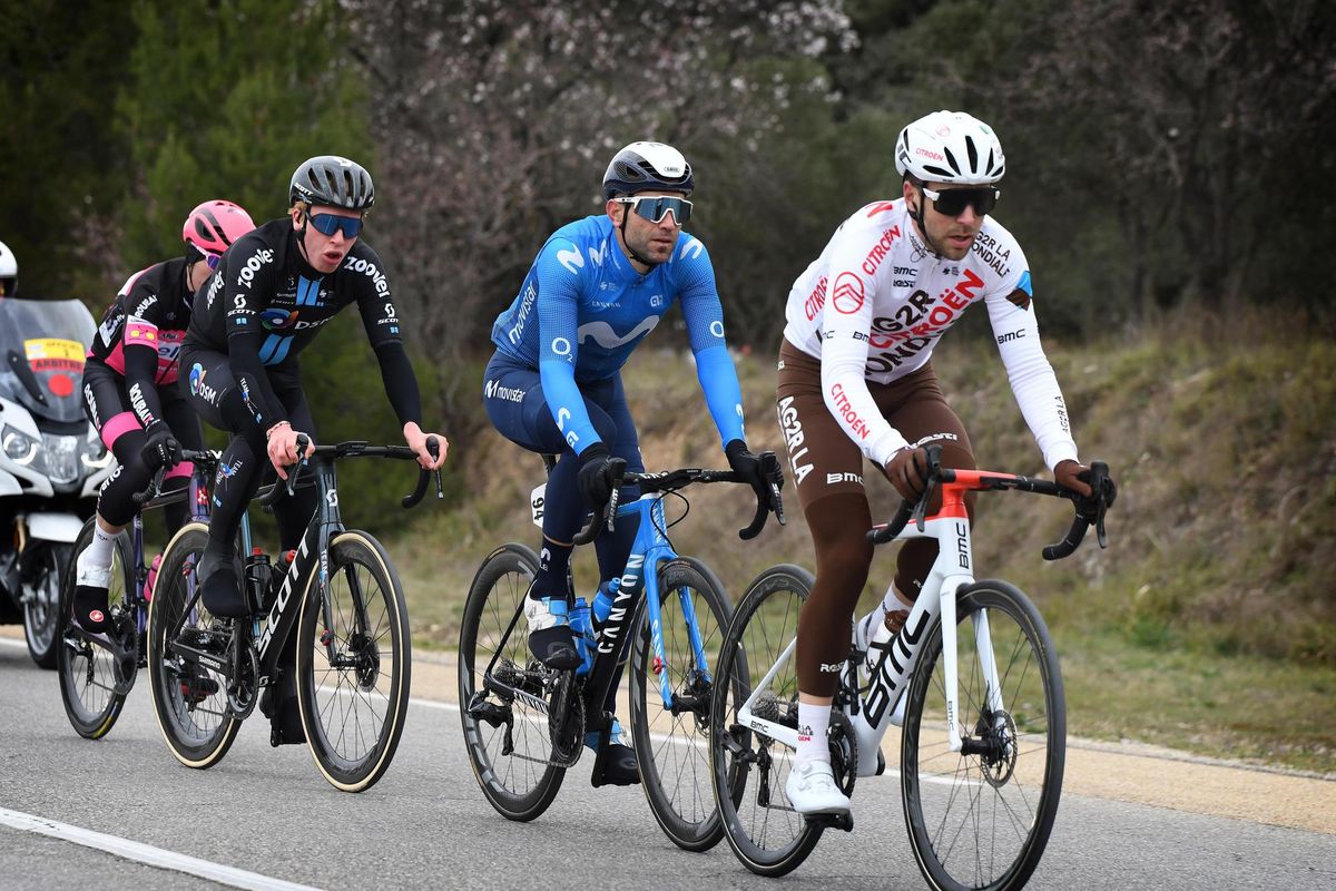 Tour de la Provence 2021 6th Edition 4th stage Avignon SalondeProvence 1632 km 14022021 Tony Gallopin FRA AG2R Citroen Team Luis Mas Bonet ESP Movistar Team photo William Cannarella CVBettiniPhoto2021