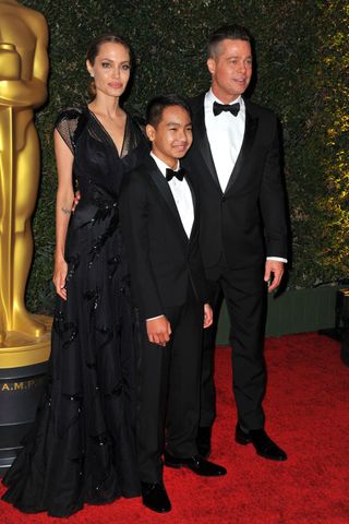 Angelina Jolie, Brad Pitt And Maddox Jolie-Pitt At Academy Motion Picture Arts And Sciences 5th Annual Governors Awards