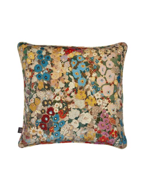Hollyhocks Large Velvet Cushion