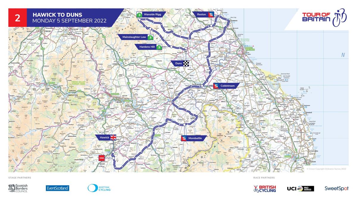 Tour of Britain 2022 Stage 2 Map and Profile