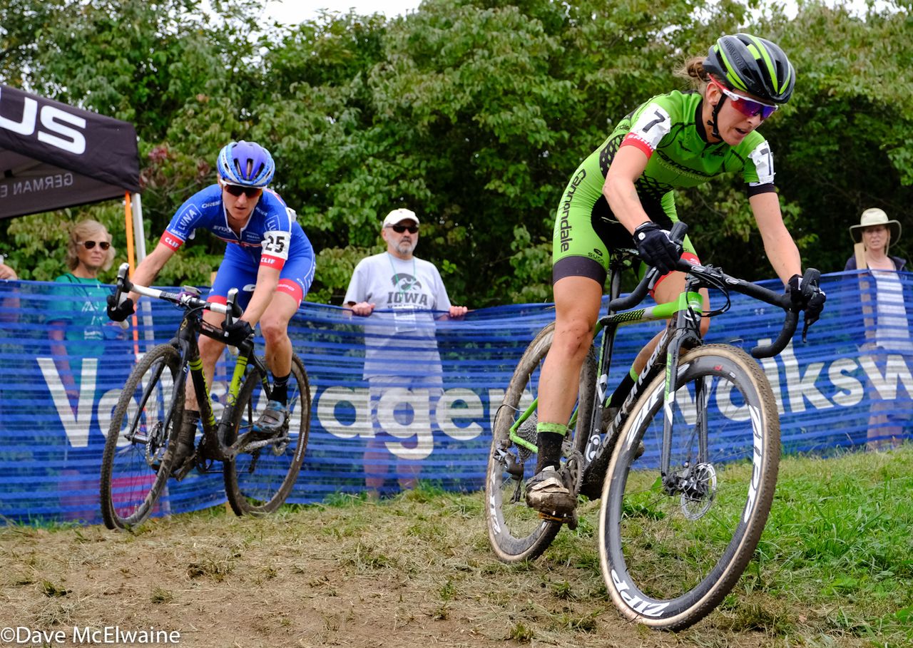 Kaitie Antonneau (Cannondale) riding in 7th place ahead of Pendrel