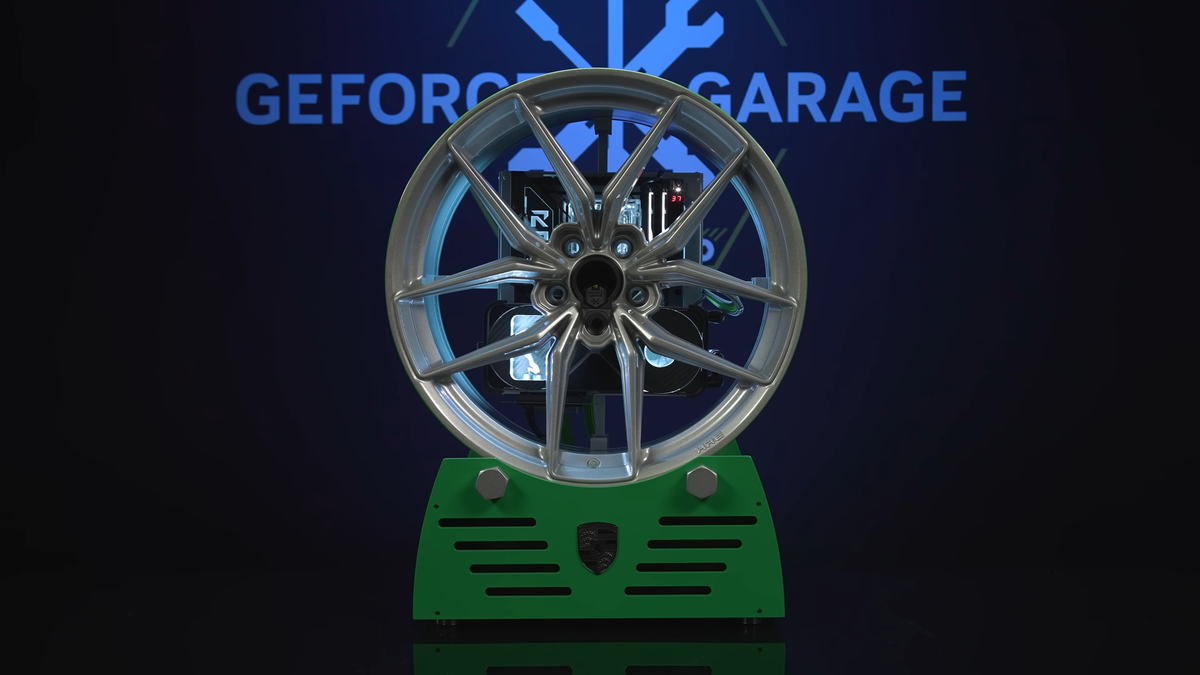 Porsche 911 Turbo S alloy wheel PC powers up with an ignition key — Nvidia Garage goes all-out for bespoke rig with modder JCustom