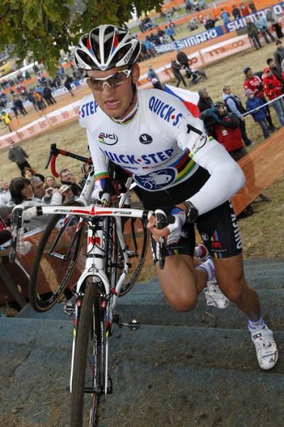 World champion Zdenek Stybar held off the chase for second.