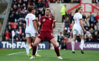 England’s Ellen White was on target against Spain