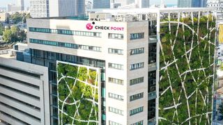 Check Point Software's Tel Aviv office building with a wall garden on the side