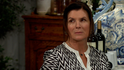 Sheila (Kimberlin Brown) looks upset in The Bold and the Beautiful