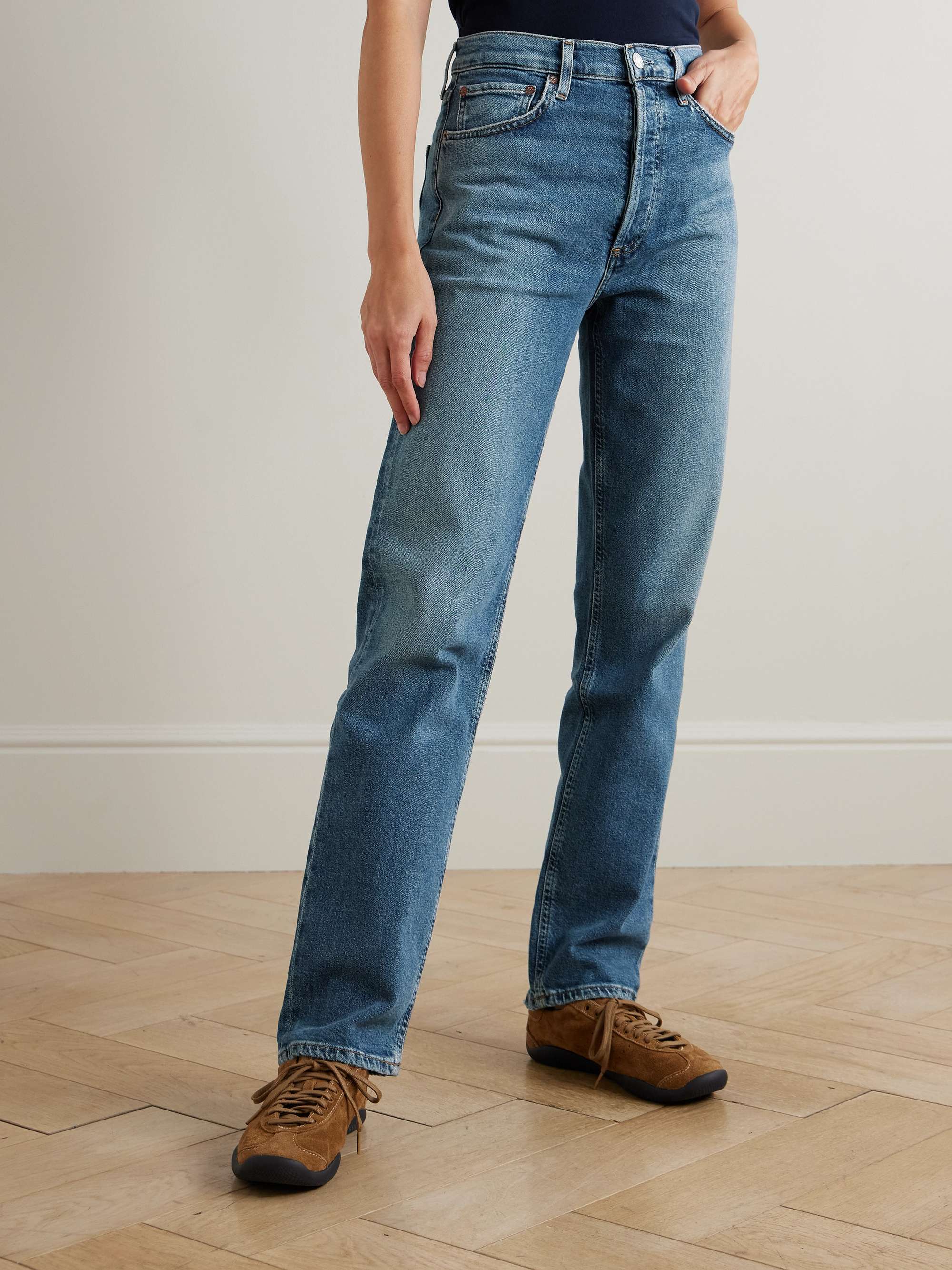 '90s Pinch Waist Long High-Rise Straight-Leg Jeans