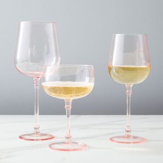 West Elme Esme fluted pink wine glasses