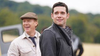 Ron Weller and Will Davenport at the race track in Grantchester season 8 episode 1