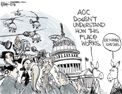 Political cartoon U.S. Alexandria Ocasio-Cortez&nbsp;democrats media