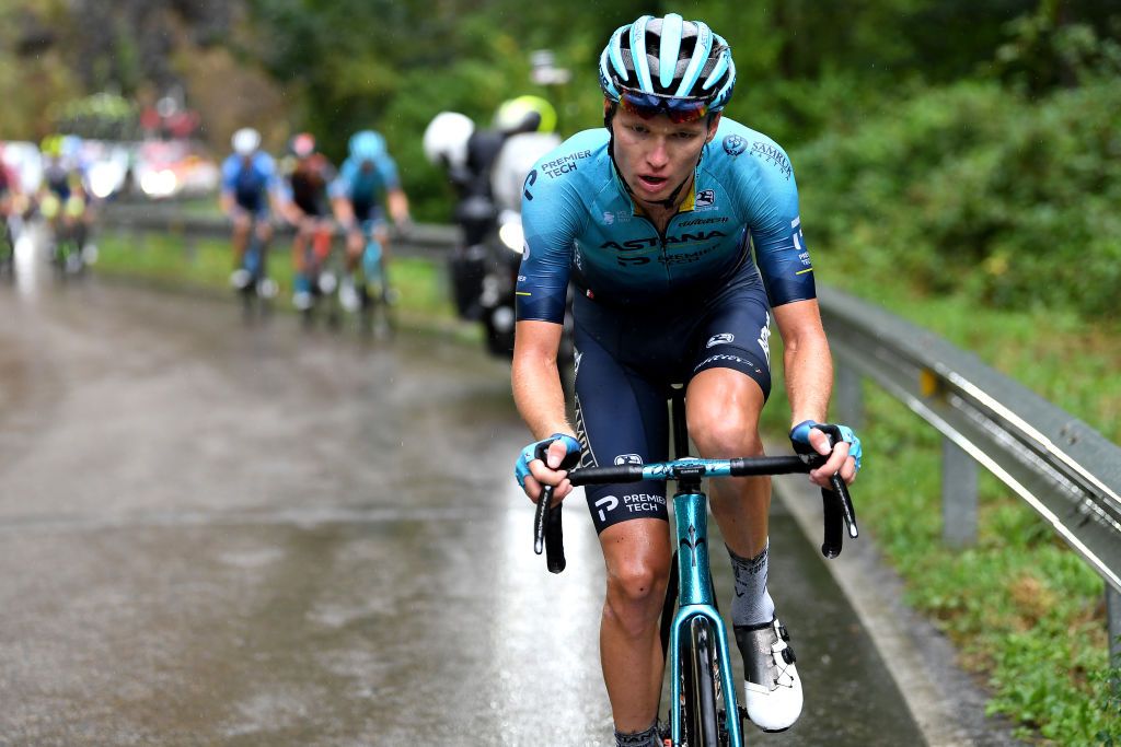 LAGOS DE COVADONGA SPAIN SEPTEMBER 01 Aleksander Vlasov of Russia and Team Astana Premier Tech competes during the 76th Tour of Spain 2021 Stage 17 a 1855km stage from Unquera to Lagos de Covadonga 1085m lavuelta LaVuelta21 on September 01 2021 in Lagos de Covadonga Spain Photo by Tim de WaeleGetty Images