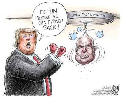 Political Cartoon U.S. Trump John McCain POTUS White House Twitter RIP War Hero