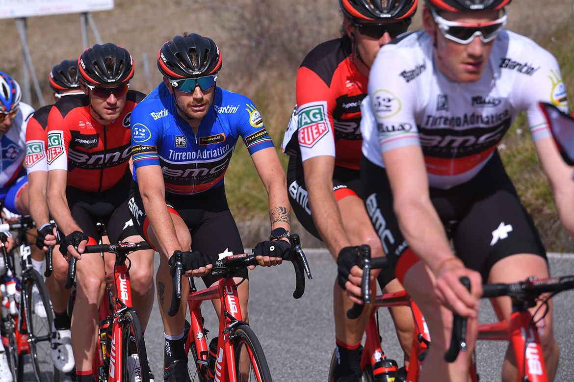 Damiano Caruso (BMC) spent a day in the leader's jersey on stage 2 of Tirreno-Adriatico