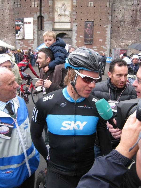 Edvald Boasson Hagen (Sky) is quizzed before the start