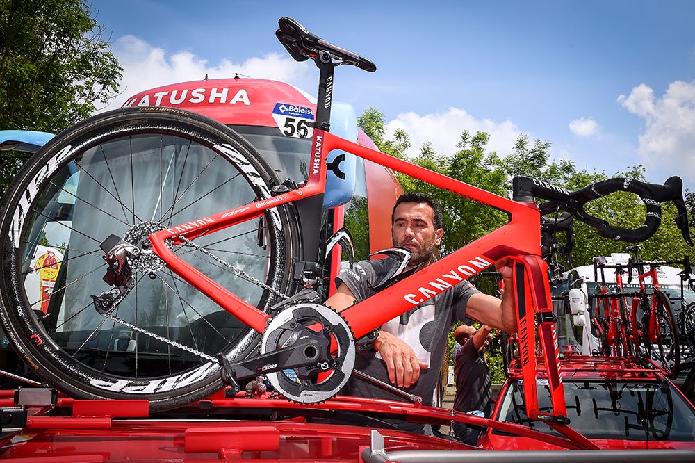 The bikes went back on the cars after the stage was canceled