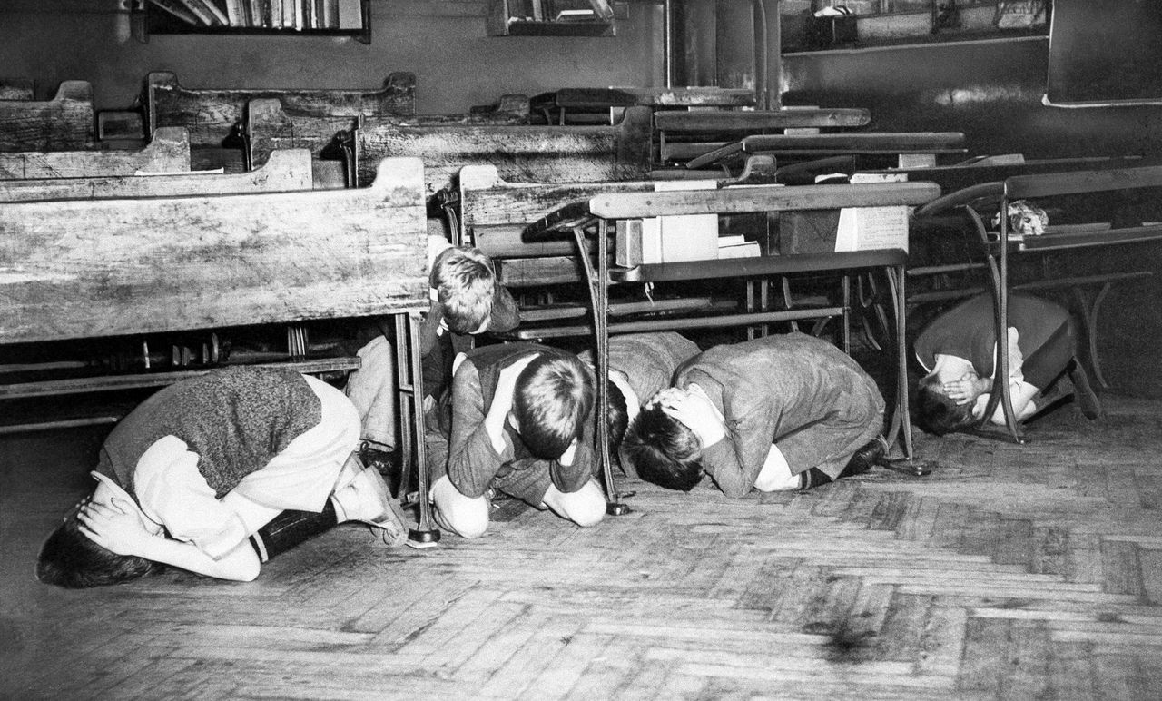 An air raid drill.