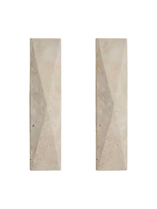 Travertine LED Wall Sconces, Set of 2