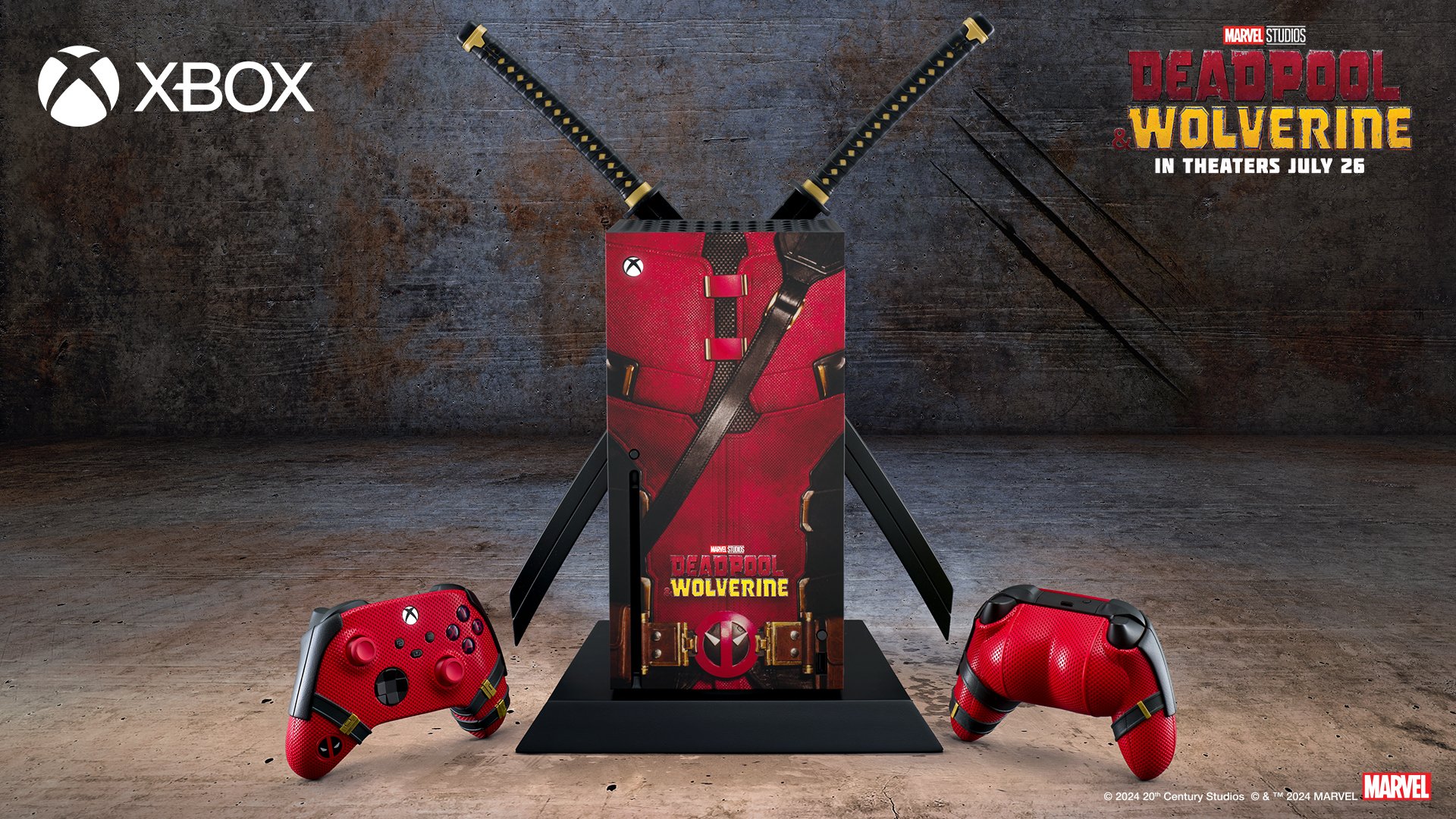 The Deadpool and Wolverine special edition Xbox Series X and controller