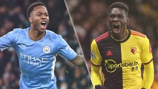 Raheem Sterling of Manchester City and Ismaila Sarr of Watford could both feature in the Manchester City vs Watford live stream