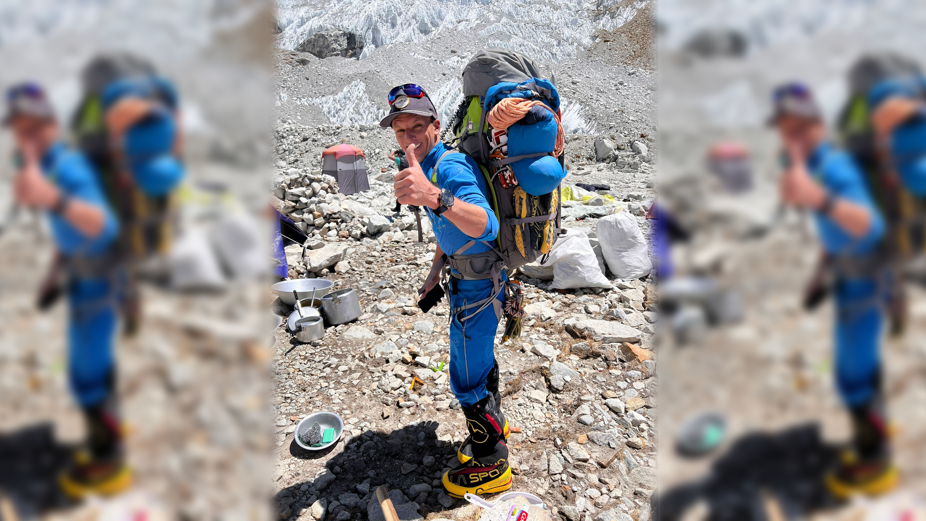 Karl Egloff in his climbing gear
