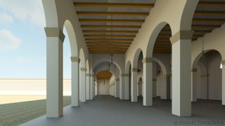 A reconstruction of the latest phase of the mosque, which collapsed during a 1068 earthquake.