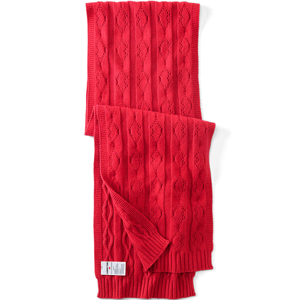 Lands&#039; End X Lulu Guinness Lip Cable Knit Scarf