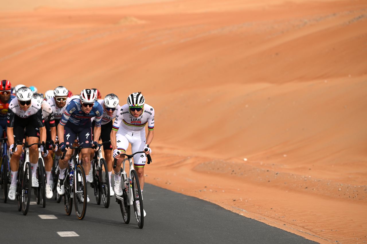 Tadej Pogačar on stage one of the UAE Tour