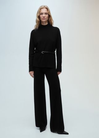 Fine-Knit Wideleg Trousers - Women | Mango Usa