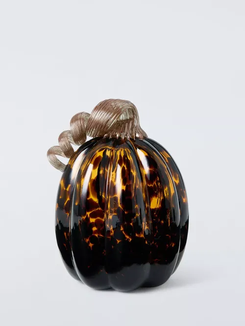 Tortoiseshell Glass Pumpkin Decoration