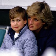 Prince William sits on mom Princess Diana's lap at Guards Polo Club in May 1987