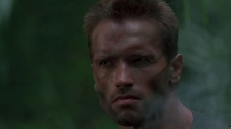 A close up of Arnold Schwarzenegger in Predator