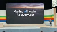 "Making AI helpful for everyone" screen at Google IO 2024
