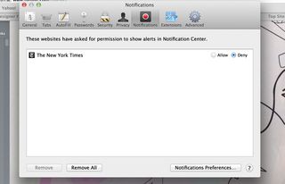 Apple OS X 10.9 Mavericks Notifications Allow