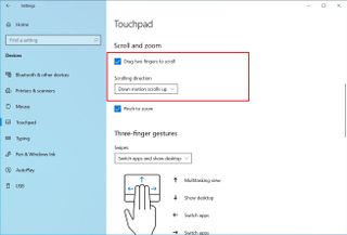 Touchpad scroll and zoom