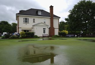 Flooded putting green