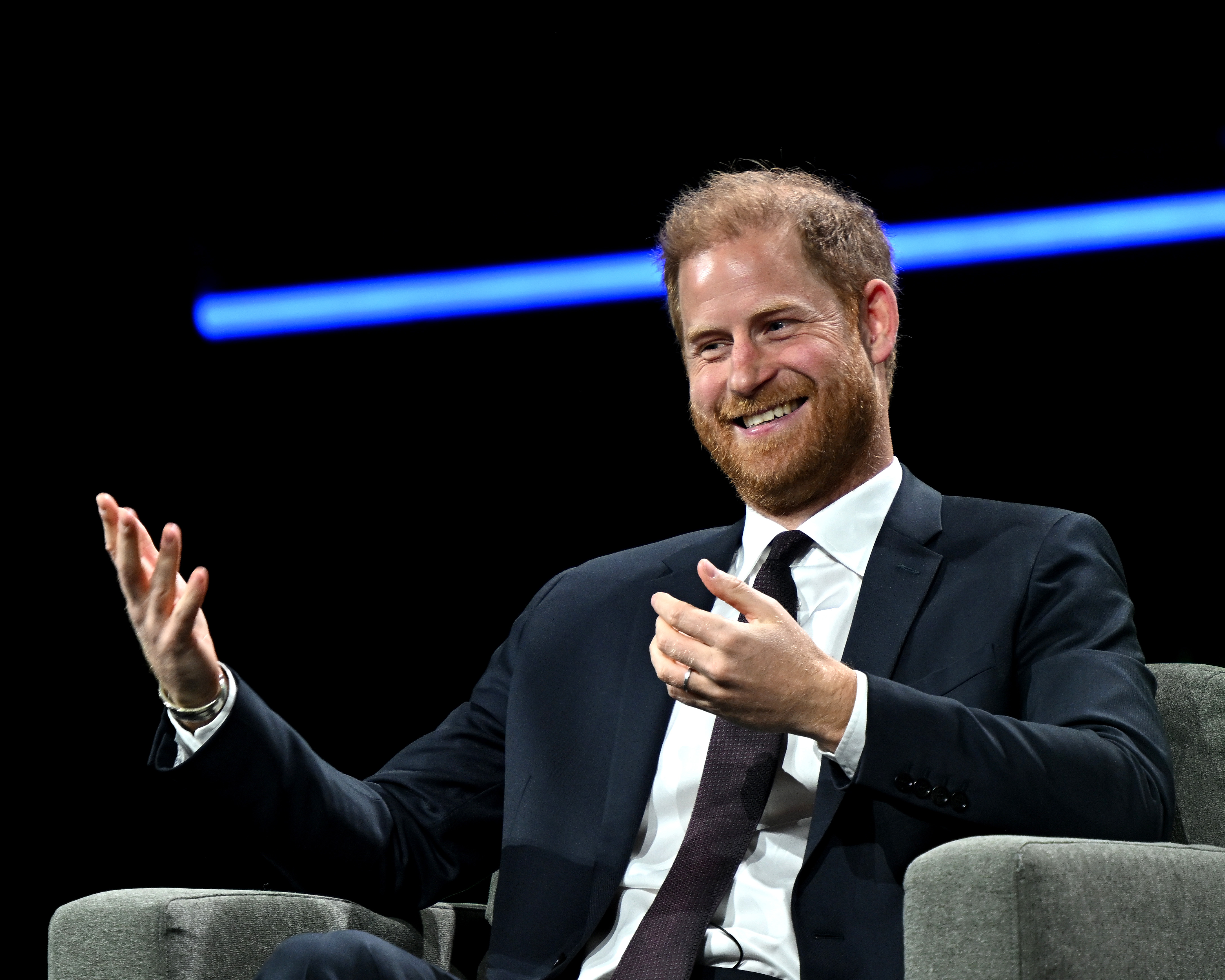 WASHINGTON, DC - MARCH 31: Prince Harry, Duke of Sussex, speaks at the International Association of Privacy Professionals Conference on March 31, 2026 in Washington, DC. (Photo by Shannon Finney/Getty Images)