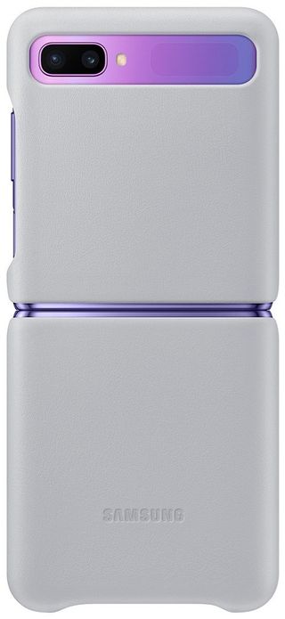 Samsung Galaxy Z Flip Silver Leather Cover