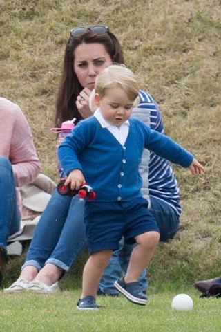 The Duchess Of Cambridge And Prince George At A Polo Match