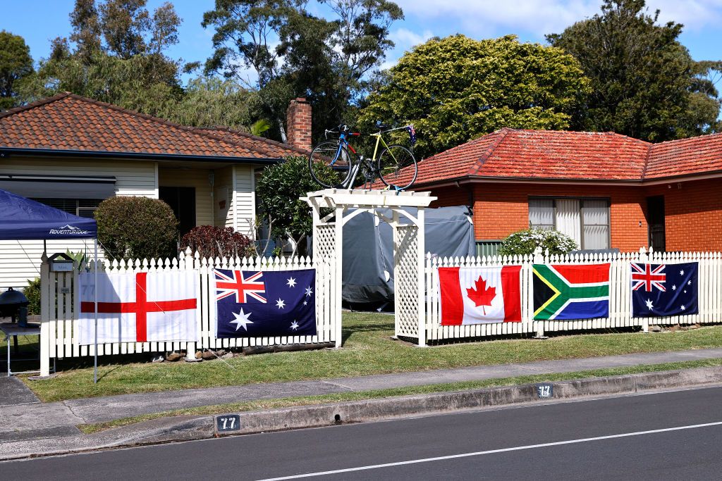 WOLLONGONG AUSTRALIA SEPTEMBER 18 Decoration detail view during the 95th UCI Road World Championships 2022 Women Individual Time Trial a 342km individual time trial race from Wollongong to Wollongong Wollongong2022 on September 18 2022 in Wollongong Australia Photo by Con ChronisGetty Images