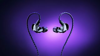 Razer Moray wired earbuds on purple background 