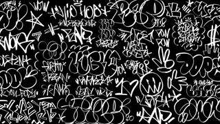 Various graffiti style fonts on a black background 