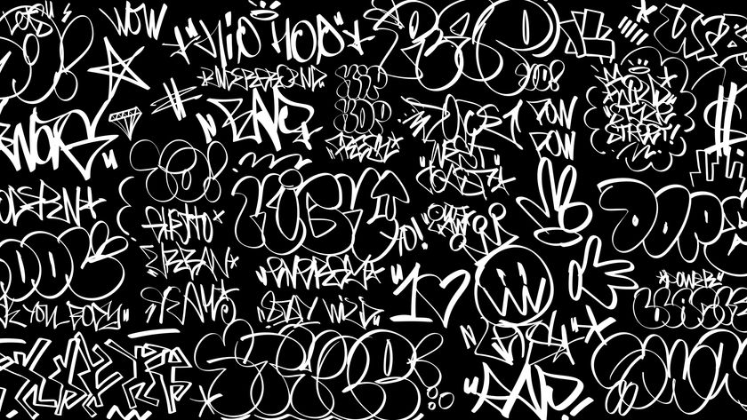 Various graffiti style fonts on a black background 