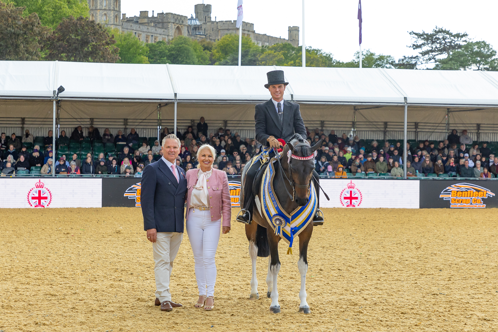 Harrison Taylor and Lostock Up Till Dark with sponsors Richard and Lisha Leeman at Royal Windsor 2026