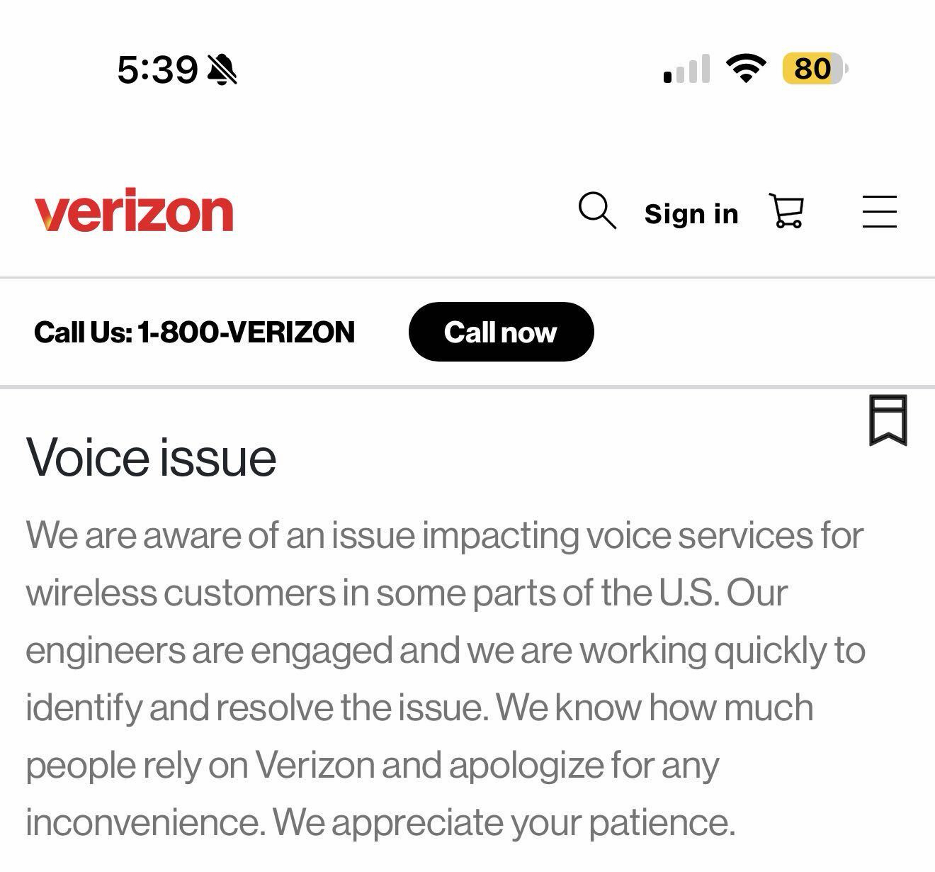 Verizon Voice Issue