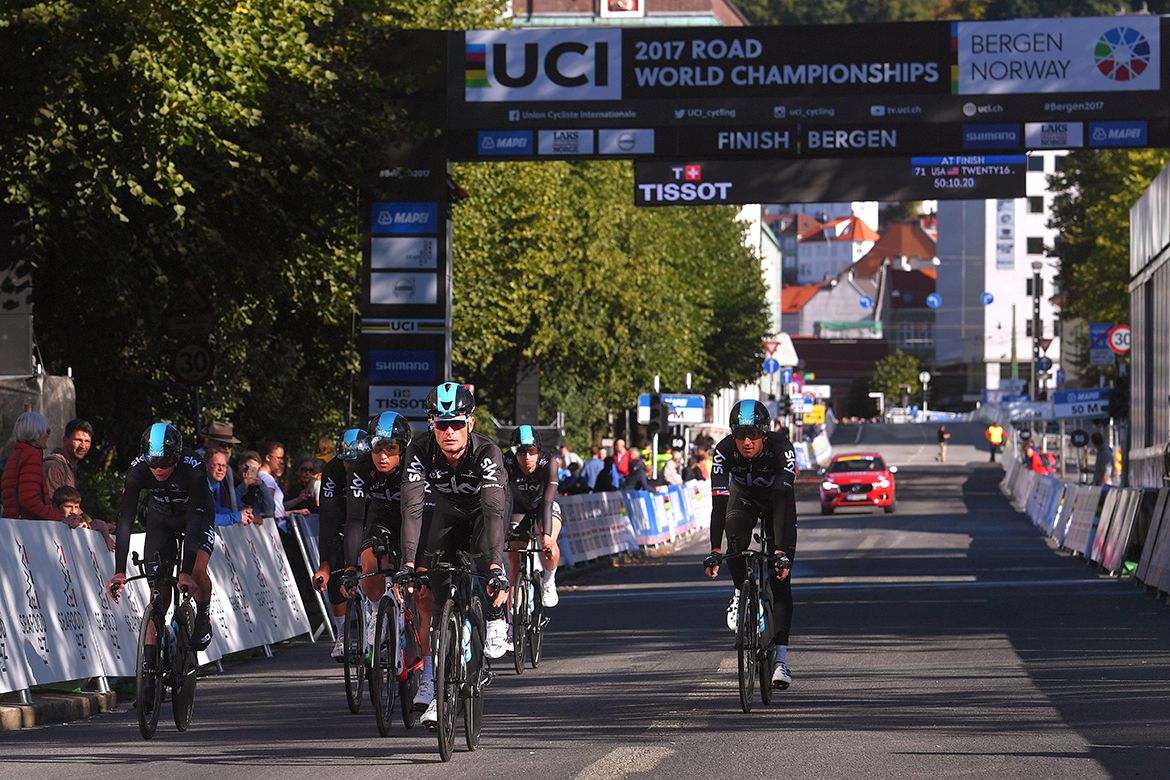 Team Sky recon the Bergen TTT course