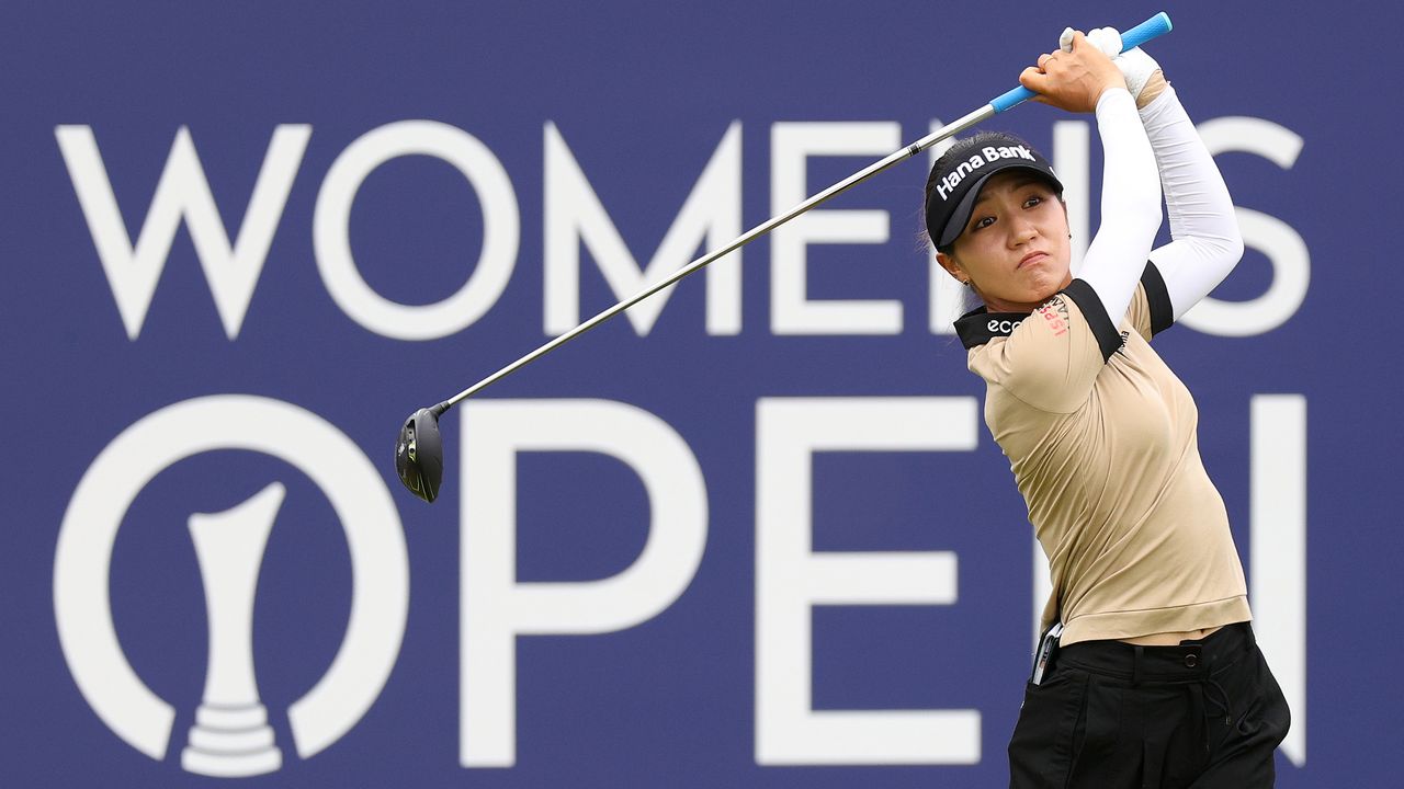 Lydia Ko tees off during the second round of the 2023 AIG Women&#039;s Open