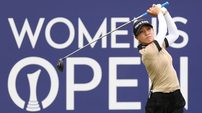 Lydia Ko tees off during the second round of the 2023 AIG Women's Open