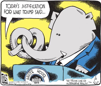 Political Cartoon U.S. Trump GOP White House News Media