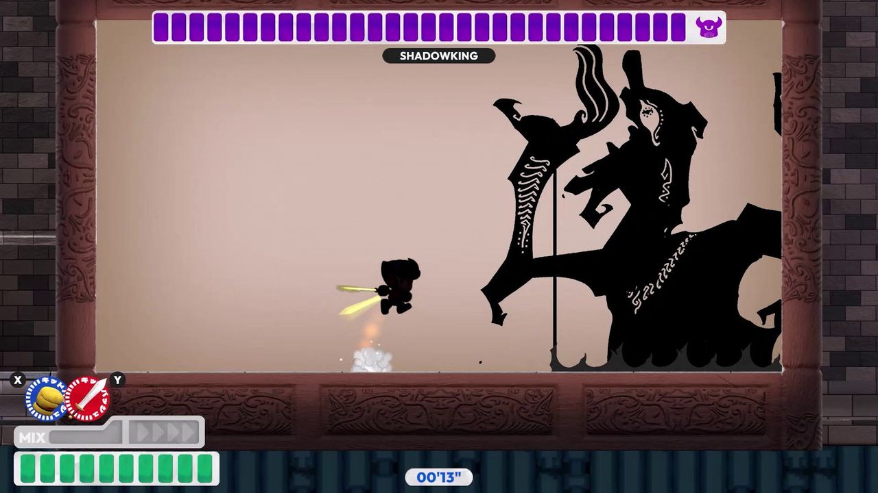 Screens of a colourful 2D retro game